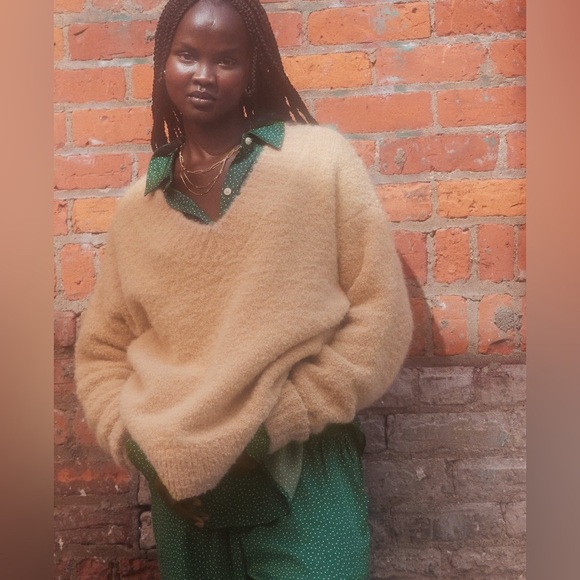 Aerie Teddy Boucle Sweater in Koko Brown 🧸 - Picture 2 of 7